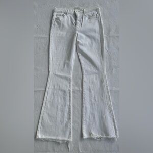 MOTHER Crisp White Wide Leg Jeans